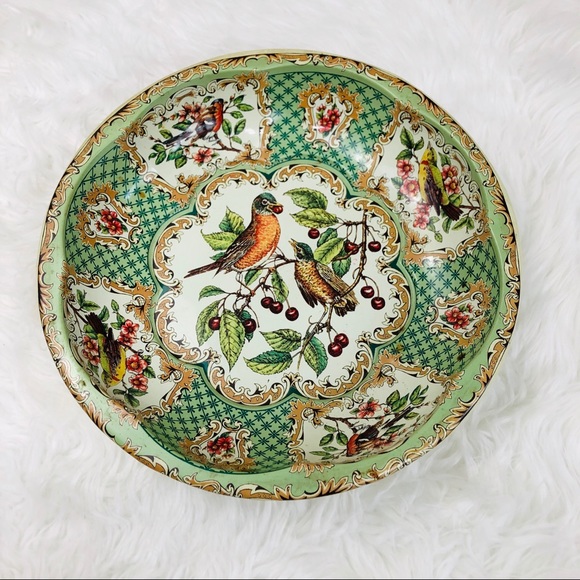 daher Other - Vintage Daher Decorated Ware bowl bird cherries